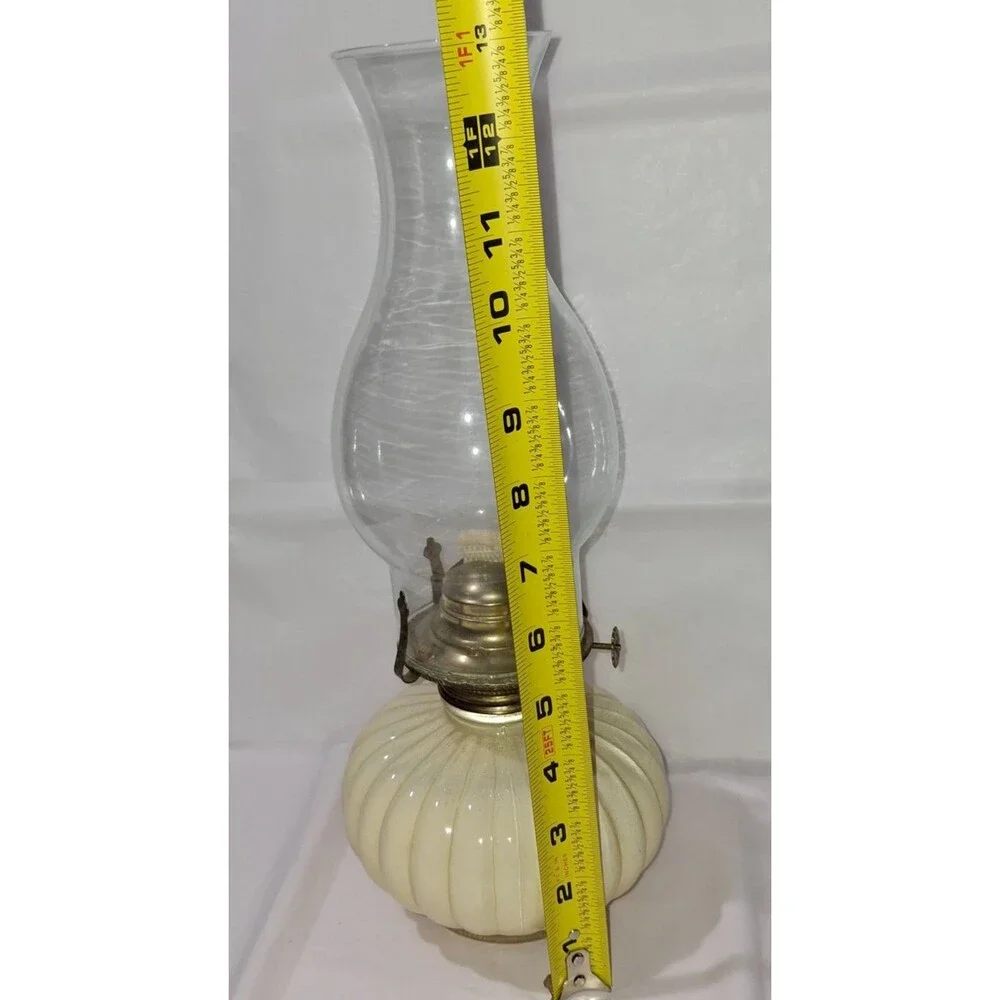 VTG Lamplight Farms Model 330 Pumpkin Ellipse Oil Lamp USA Made Hurricane Lamp
